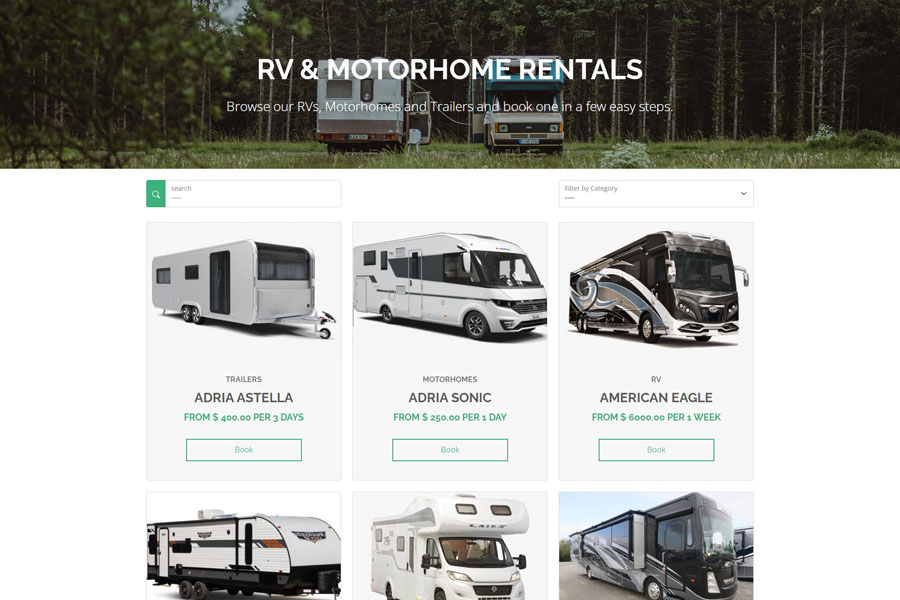 Campers & RV listing page