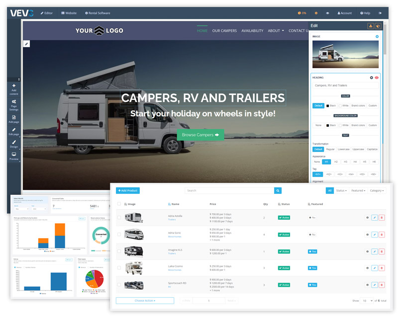 VEVS Caravan & RV Rental Software