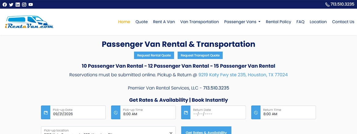 Premier Van Rental Services