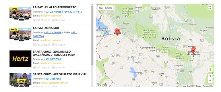 VEVS Car Rental Client - Locations