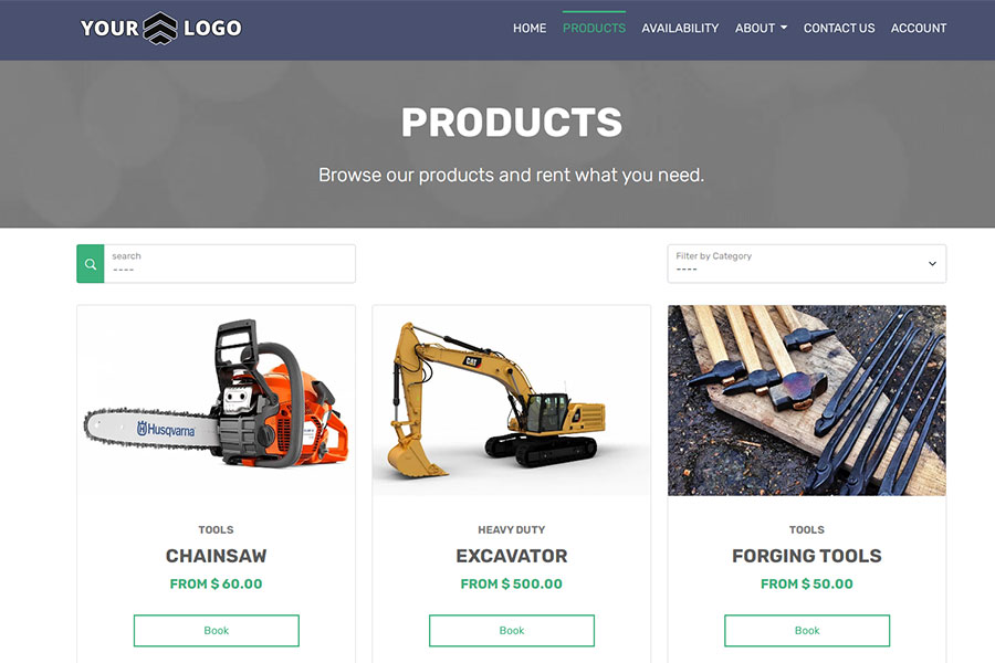 Products page