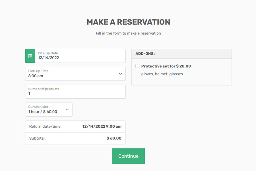 Online reservation and payment