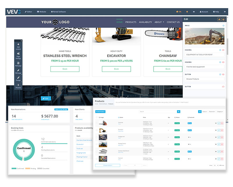 VEVS Car Rental Software & Website