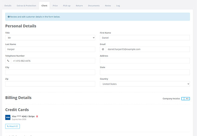 Maintain complete customer and driver profiles