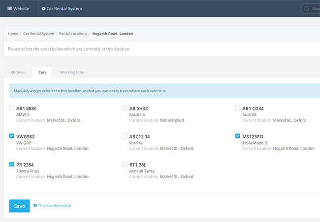 Control fleet availability and assignment by location