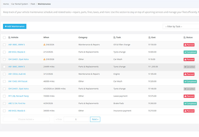 Manage maintenance, expenses and operational readiness
