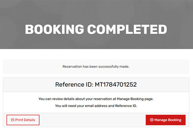Show instant confirmation and next steps