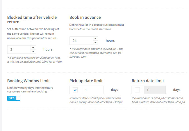 Control future booking limits and hold logic