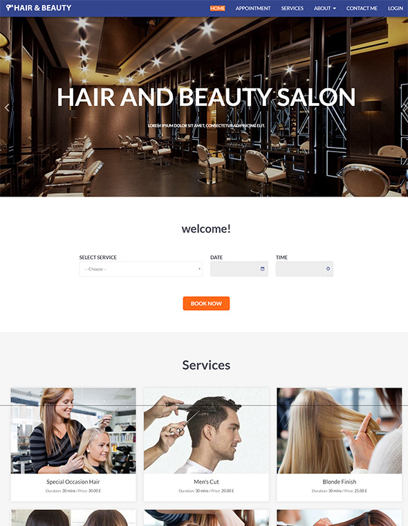 Vevs Hair Beauty Stylist Websites Demo