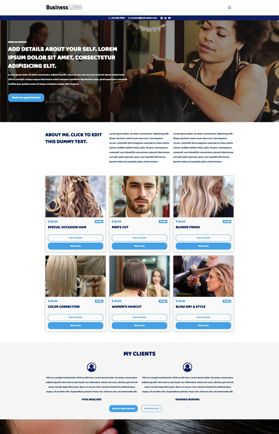 Vevs Hair Beauty Stylist Websites