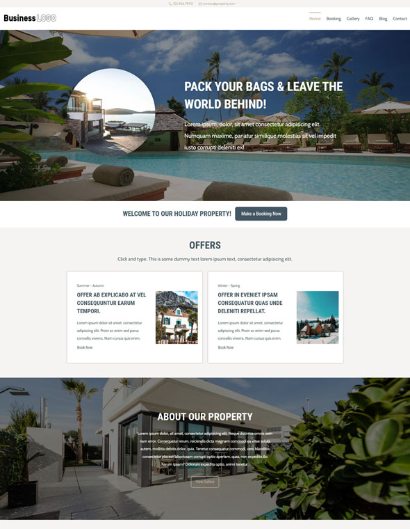 Holiday Property Website Template #3