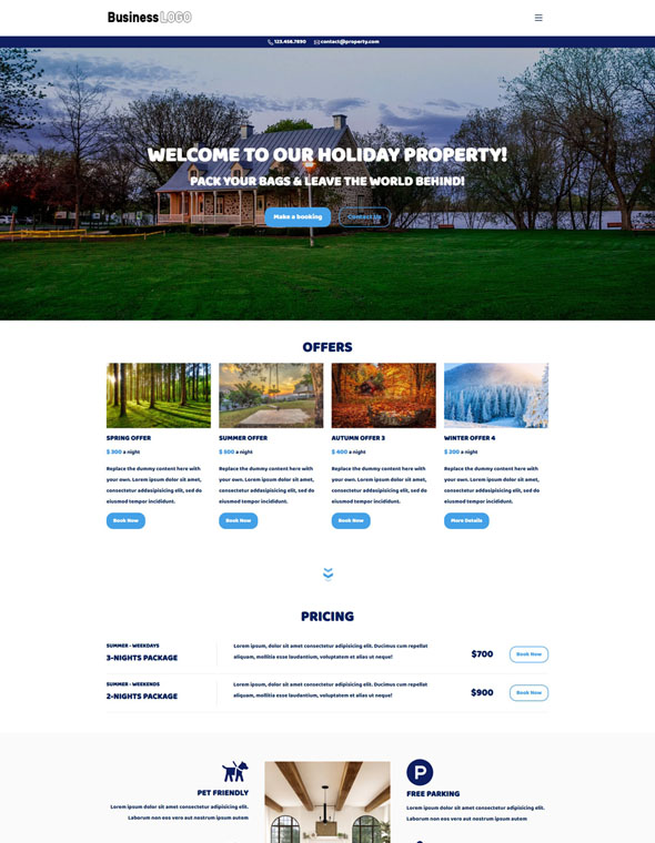 Holiday Property Website Template #4