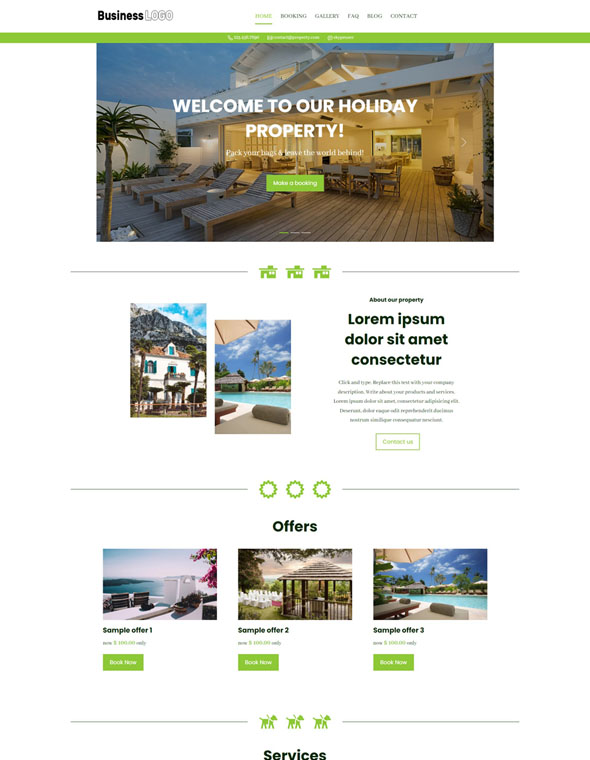 Holiday Property Website Template #5