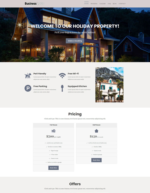 Holiday Property Website Template #6