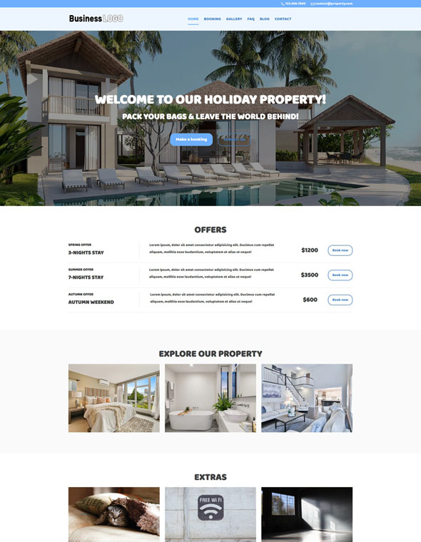 Holiday Property Website Template #7