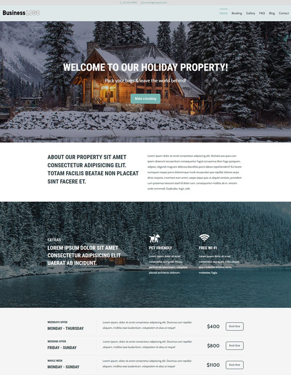 Holiday Property Website Template #8