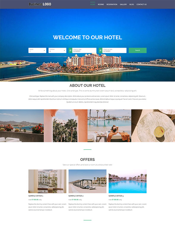 Hotel Website - Template #1