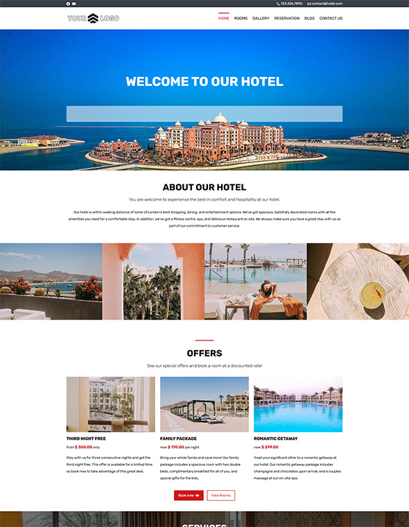 Hotel Website Builder - Template #1