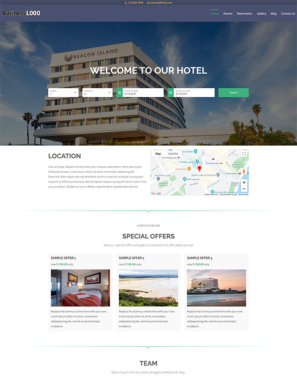 Hotel Website - Template #10