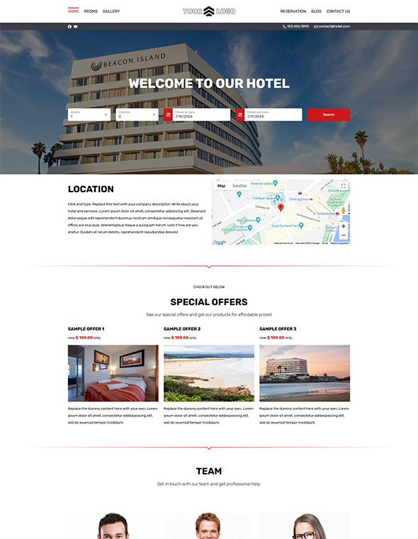 Hotel Website Builder - Template #10