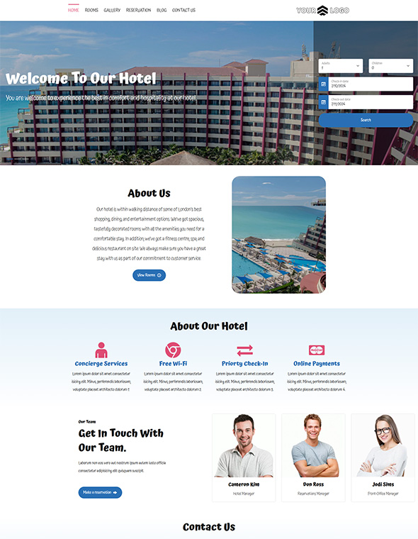 Hotel Website Builder - Template #2