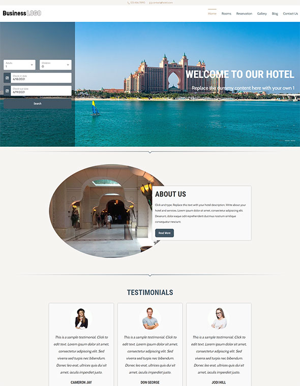 Hotel Website Builder - Template #3