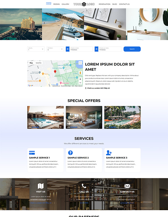 Hotel Website Builder - Template #4