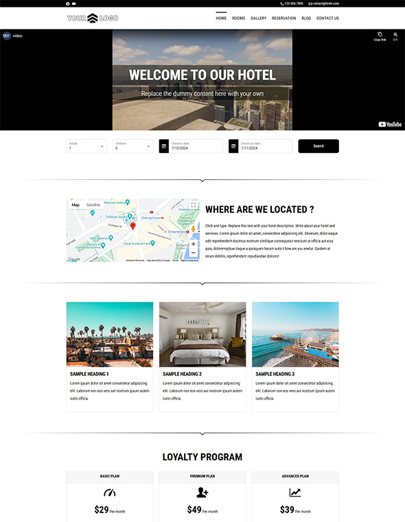 Hotel Website Builder - Template #6