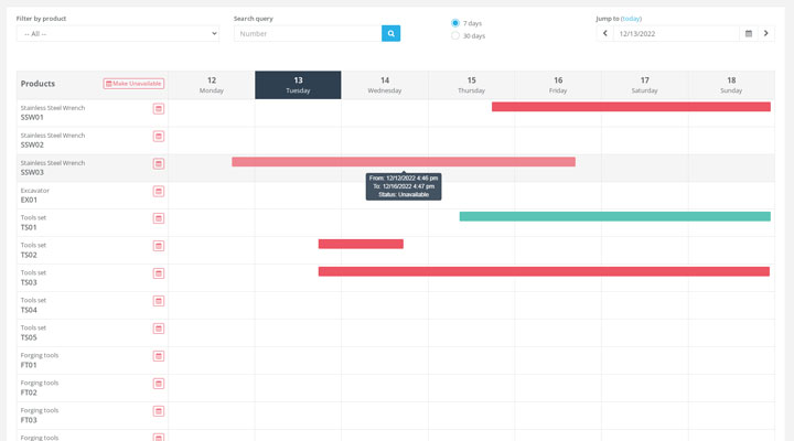 Track real-time availability