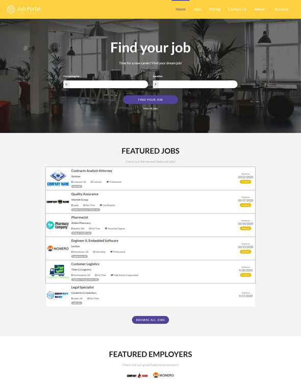 Job Portal Website Template #5
