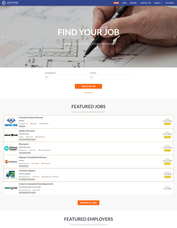 Job Portal Website Template #8