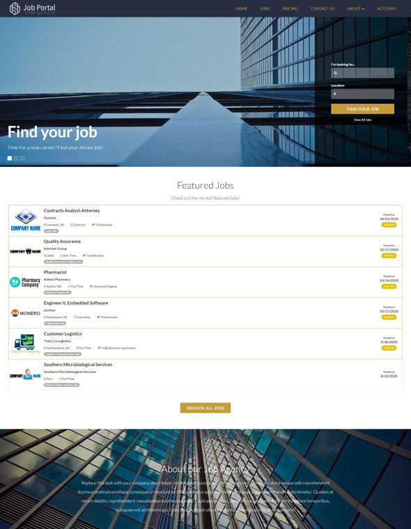 Job Portal Website Template #9