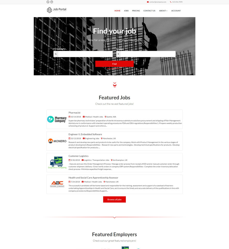 Job Board Website Design by VEVS 1