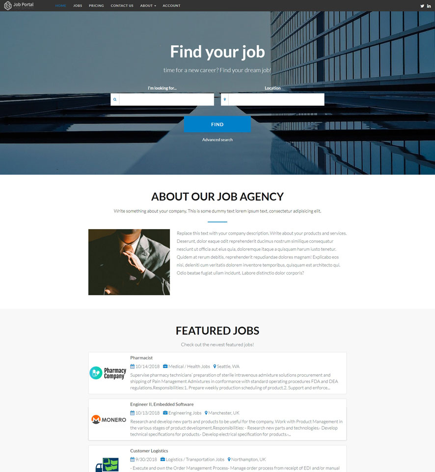 Job Website Design by VEVS 3