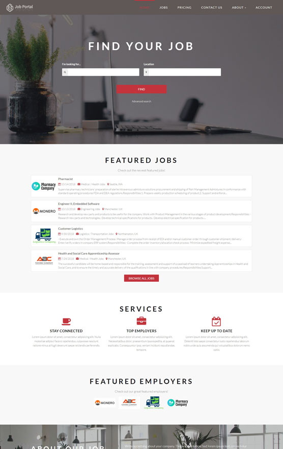 job wedsites