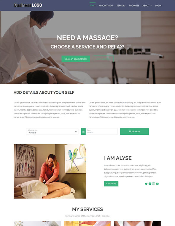 Massage Website Template #1