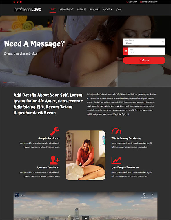 Massage Website Template #2