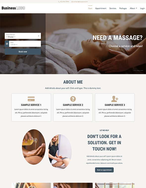 Massage Website Template #3