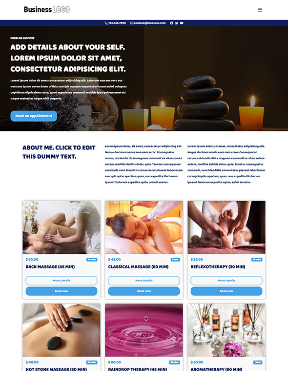 Massage Website Template #4