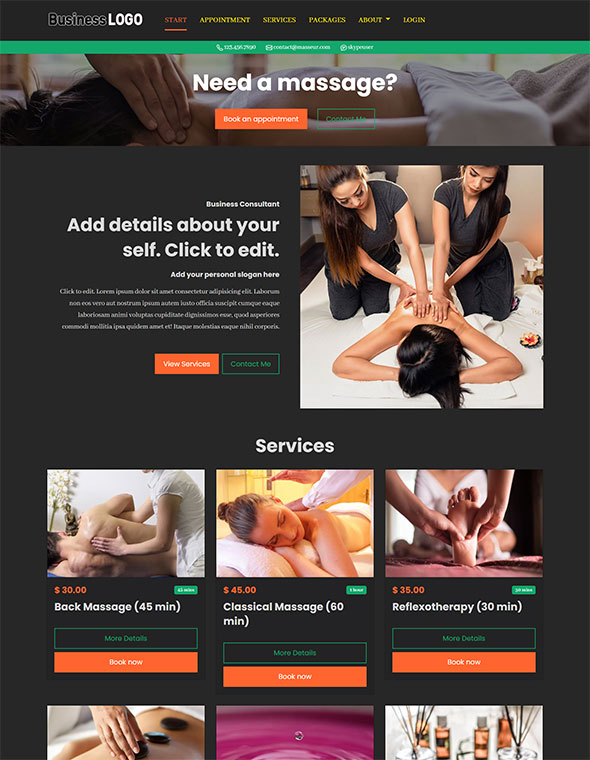 Massage Website Template #5