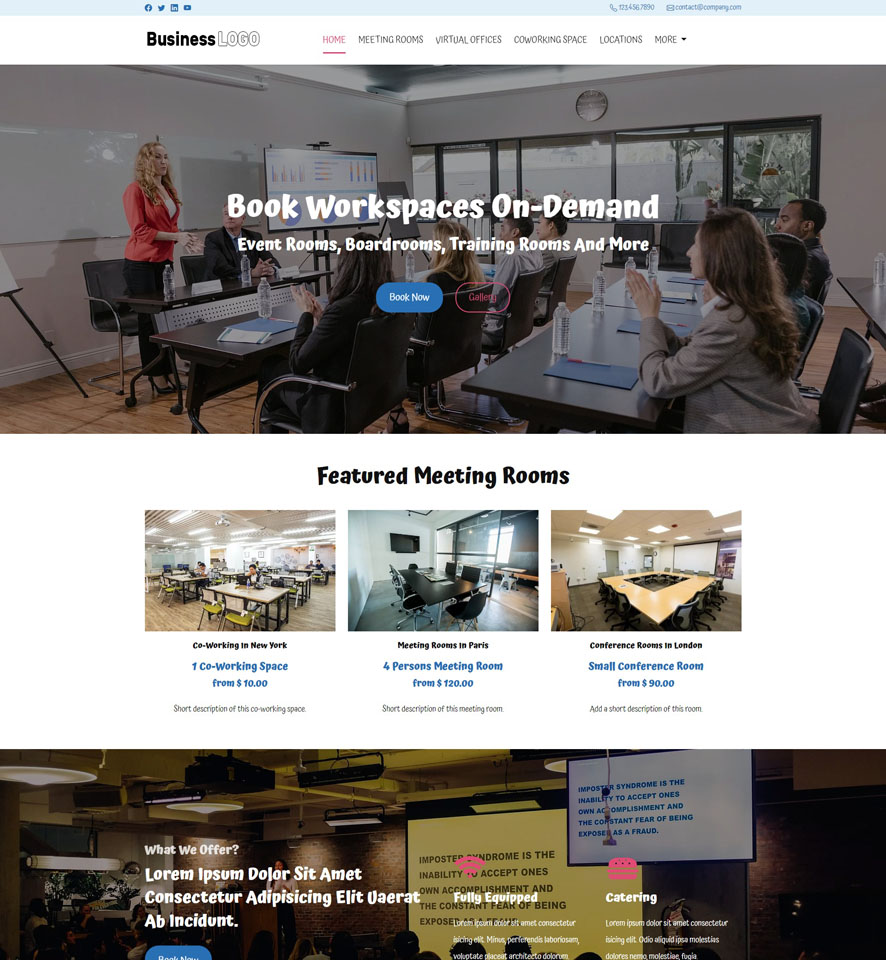 Meeting Room Venue Website Design by VEVS 3