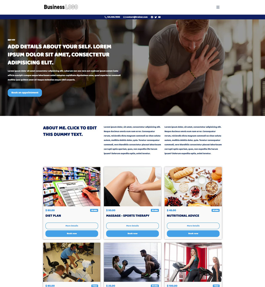 Verwonderlijk VEVS: Personal Trainer Websites | Website Builder OS-52