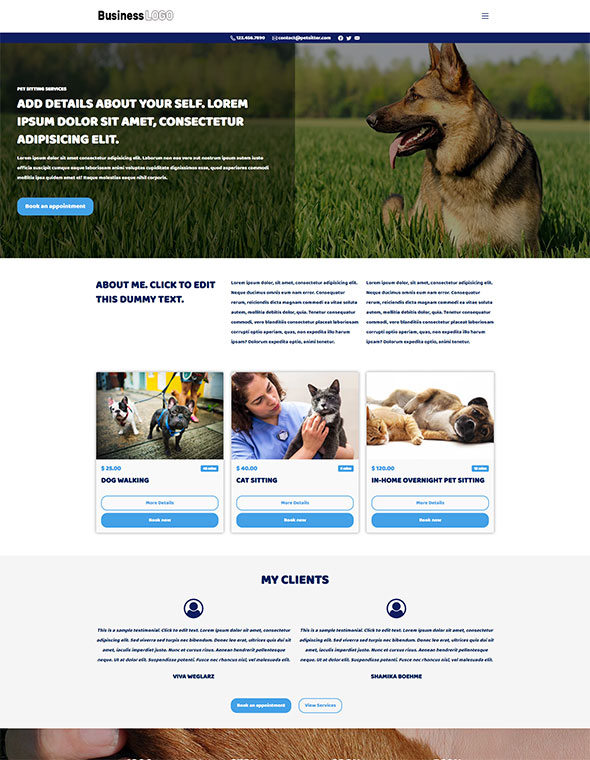 Pet Sitting Website Template #4