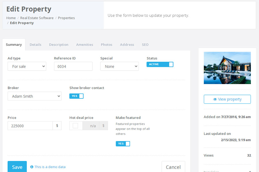 Edit property details