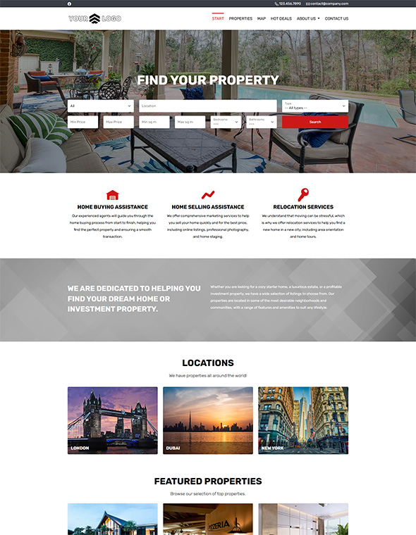 Real Estate Website Builder - Template #1