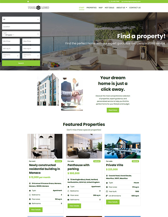 Real Estate Website Builder - Template #10