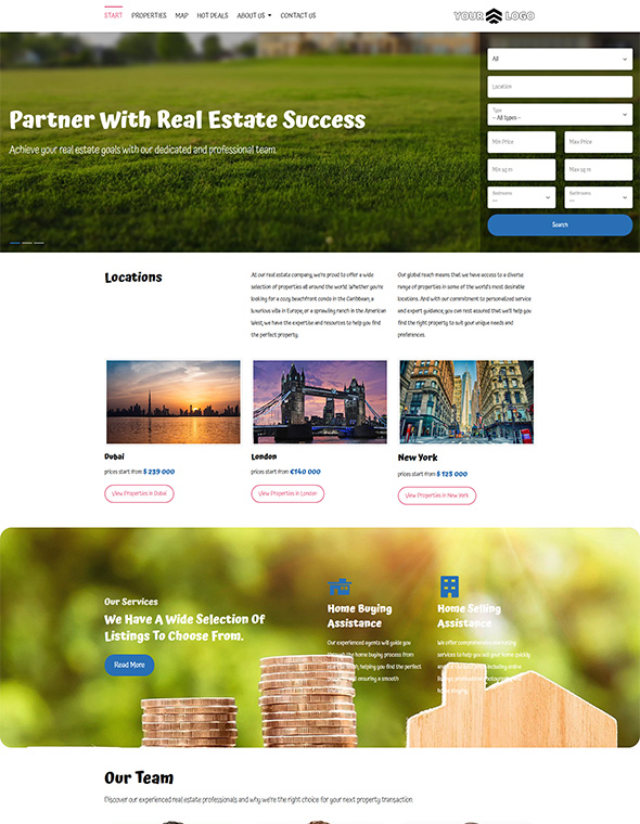 Real Estate Website Builder - Template #2