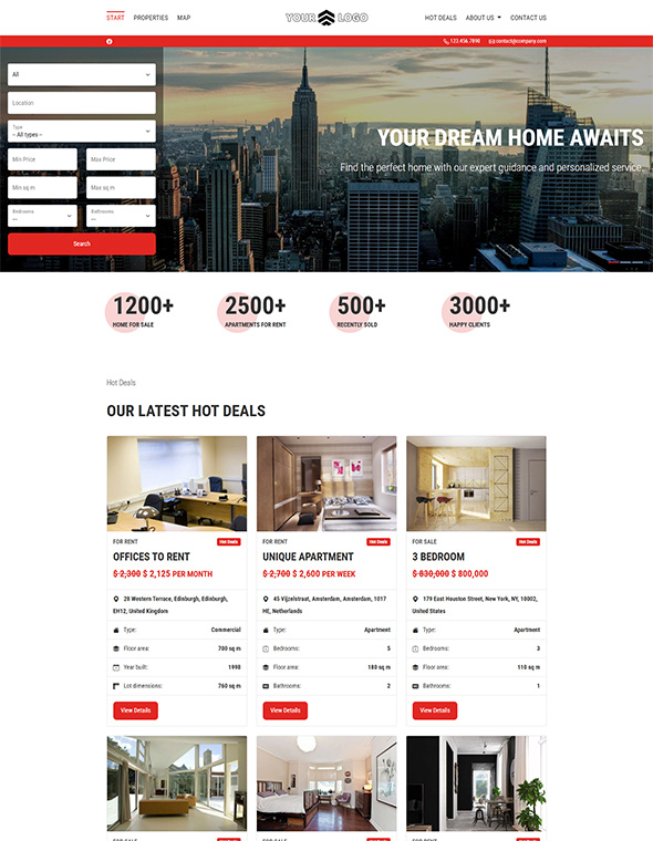 Real Estate Website Builder - Template #3