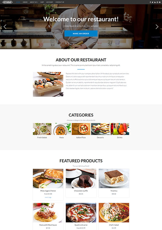 VEVS Restaurant Website Builder 1