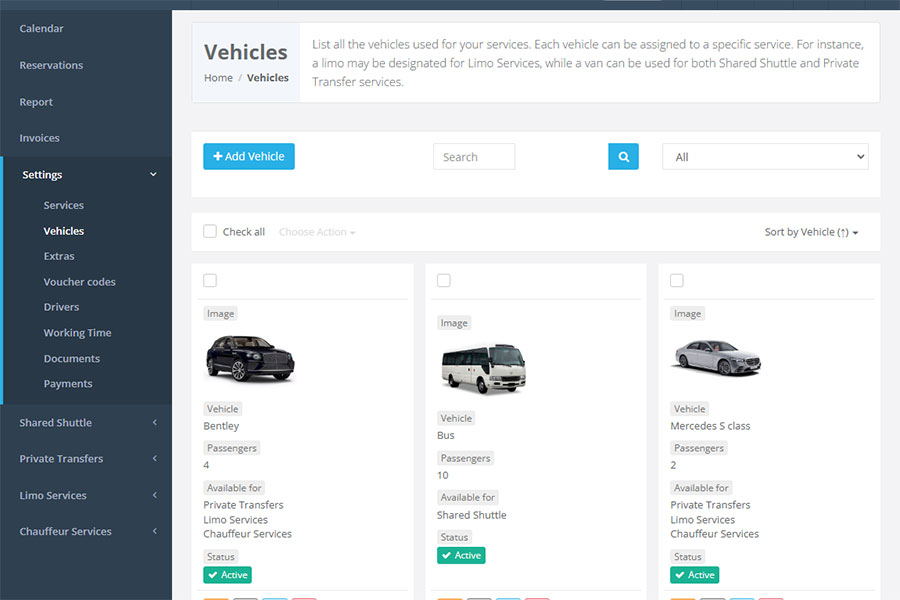Manage reservation screen